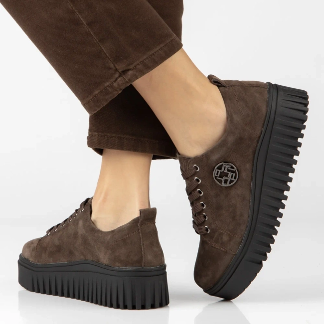Hnědé kožené tenisky Filippo DP8271/26 D BR