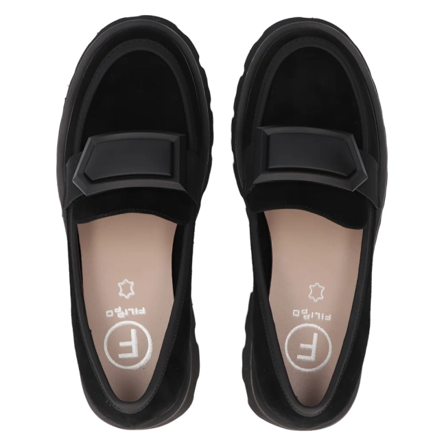 Černě kožené boty Filippo DP6275/24 BK