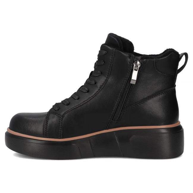 Černé kožené kotníkové boty Filippo DBT6452/26 BK