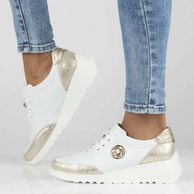 Bílé kožené sneakersy Filippo DP4591/23 WH
