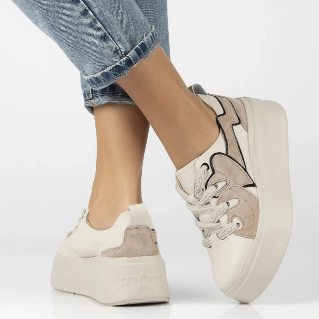 Béžové kožené sneakersy Filippo DP6684/24 BE