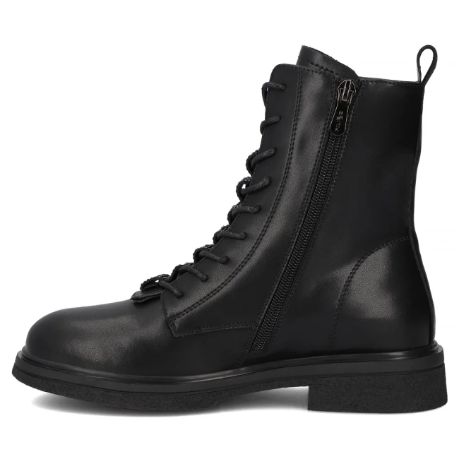 Černě kožené kotníkové boty Filippo DBT7250/25 BK