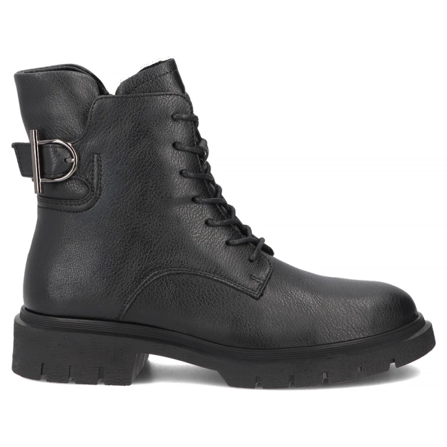 Černě kožené kotníkové boty Filippo DBT8018/26 BK