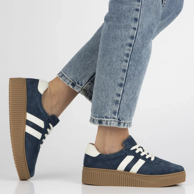 Modré kožené sneakersy Filippo DP6776/25 BL