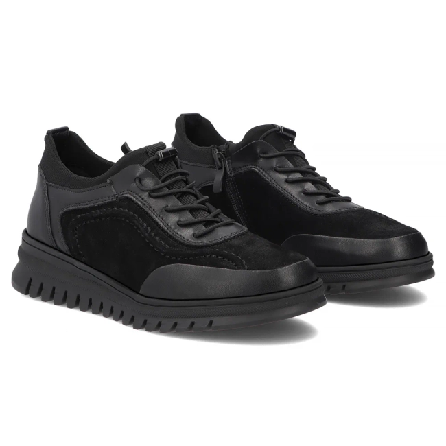 Černé kožené polobotky Filippo DP8104/26 BK