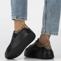 Černé kožené sneakersy Filippo DP6058/25 BK LEO