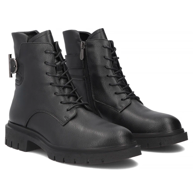 Černě kožené kotníkové boty Filippo DBT8018/26 BK