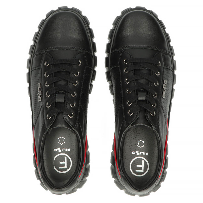 Černé kožené sneakersy Filippo MP942/23 BK