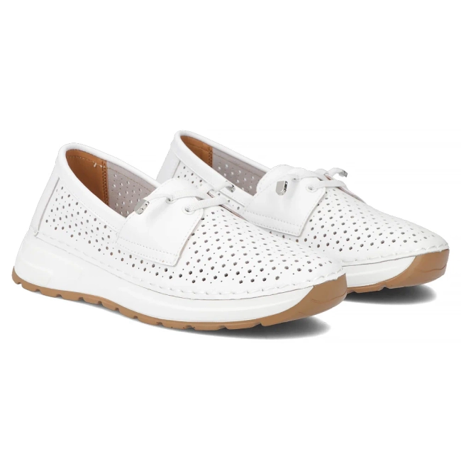 Bílé kožené polobotky Filippo DP7610/26 WH