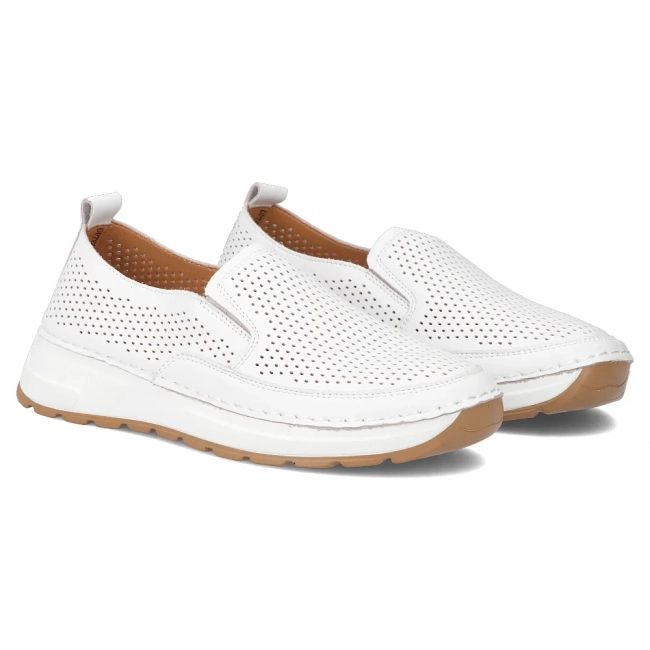 Bílé kožené polobotky Filippo DP7609/26 WH