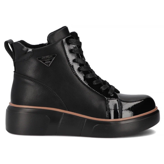 Černě kožené kotníkové boty Filippo DBT6453/25 BK