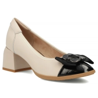 Béžové kožené polobotky Filippo DP7814/26 BE BK