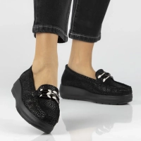 Černé kožené polobotky Filippo DP7652/26 BK PT