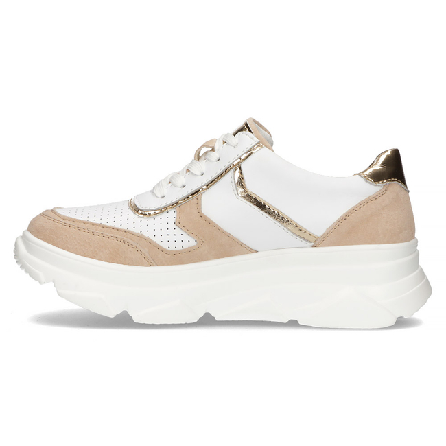Bílo- béžové kožené sneakersy Filippo DP4579/23 WH BE