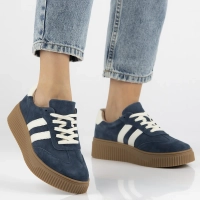 Modré kožené sneakersy Filippo DP6776/25 BL