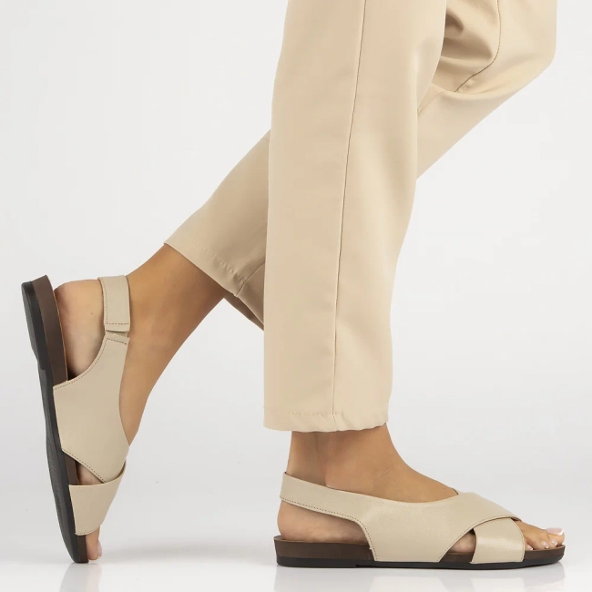 Taupe kožené sandály Filippo 40407