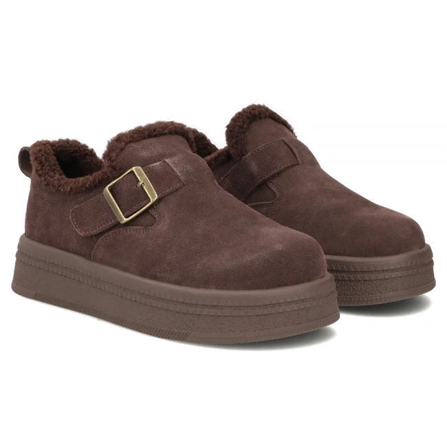 Tmavě hnědé kožené tenisky Filippo DP7946/26 D BR